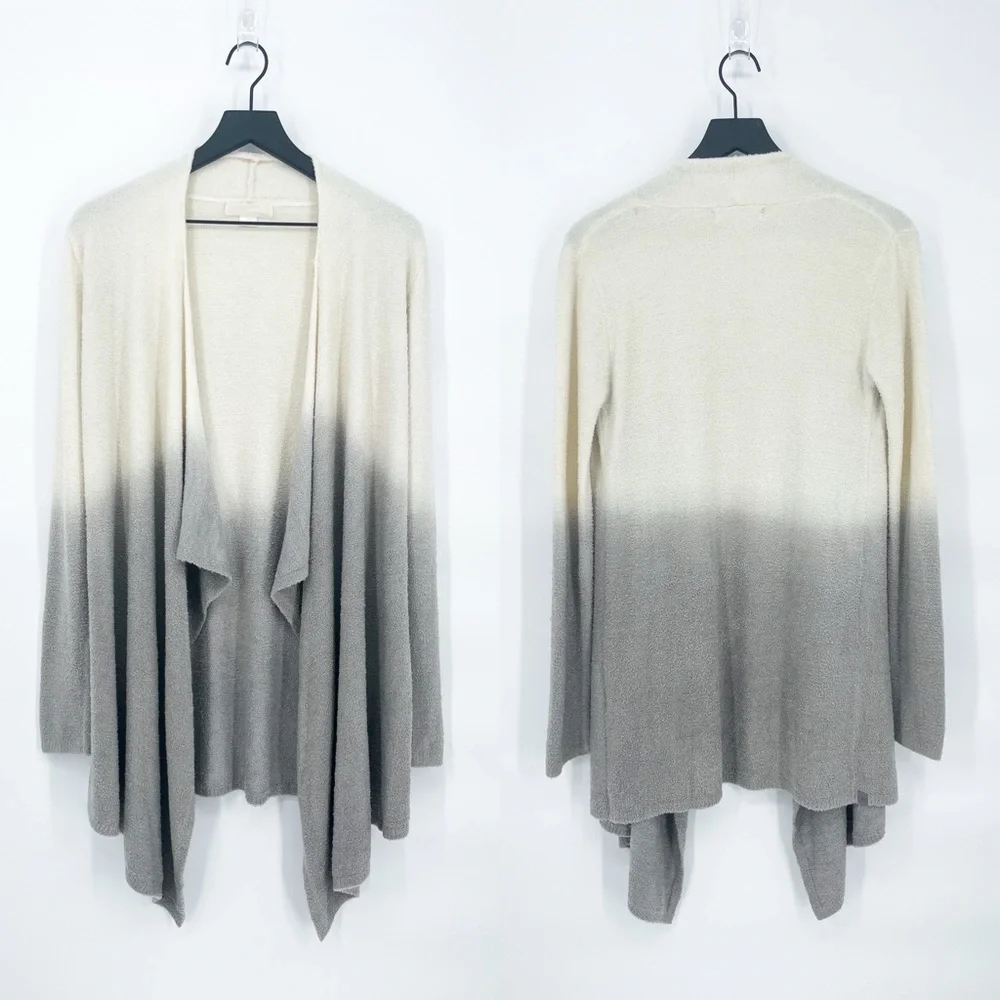 Barefoot Dreams CozyChic Lite Calypso Wrap Cardigan Ombre Pearl/Pewter S/M